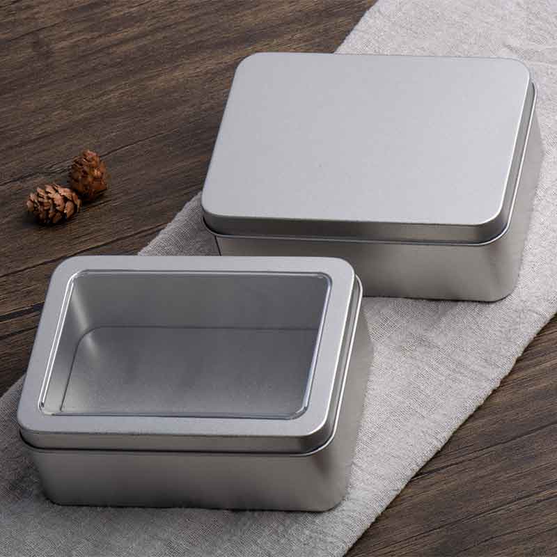 SOAP Storage Metal Box Window Gift Tin Box 125 * 90 * 48mm